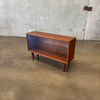 Danish Modern Glass & Teak Shelf Cabinet