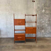 Mid Century Modern Teak Wall Unit With Drop Down Desk