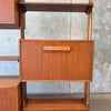 Mid Century Modern Teak Wall Unit With Drop Down Desk