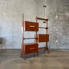 Mid Century Modern Teak Wall Unit With Drop Down Desk