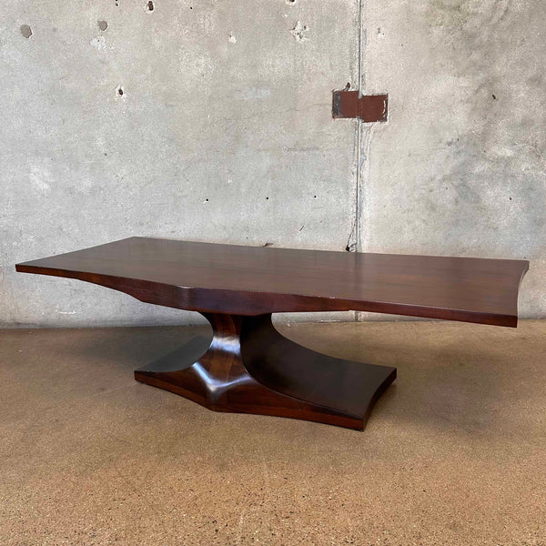 20th Century Brutalist Solid Sculpted Hardwood Coffee Table