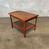 Mid Century Walnut & Cane End/ Side Table