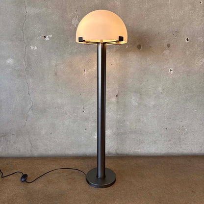 Scandinavian Mushroom Brushed Steel Gun Metal Grey Floor Lamp