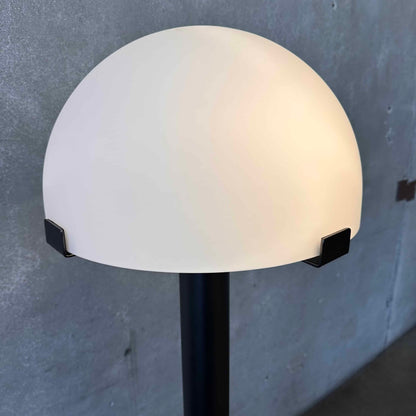 Scandinavian Mushroom Brushed Steel Gun Metal Grey Floor Lamp