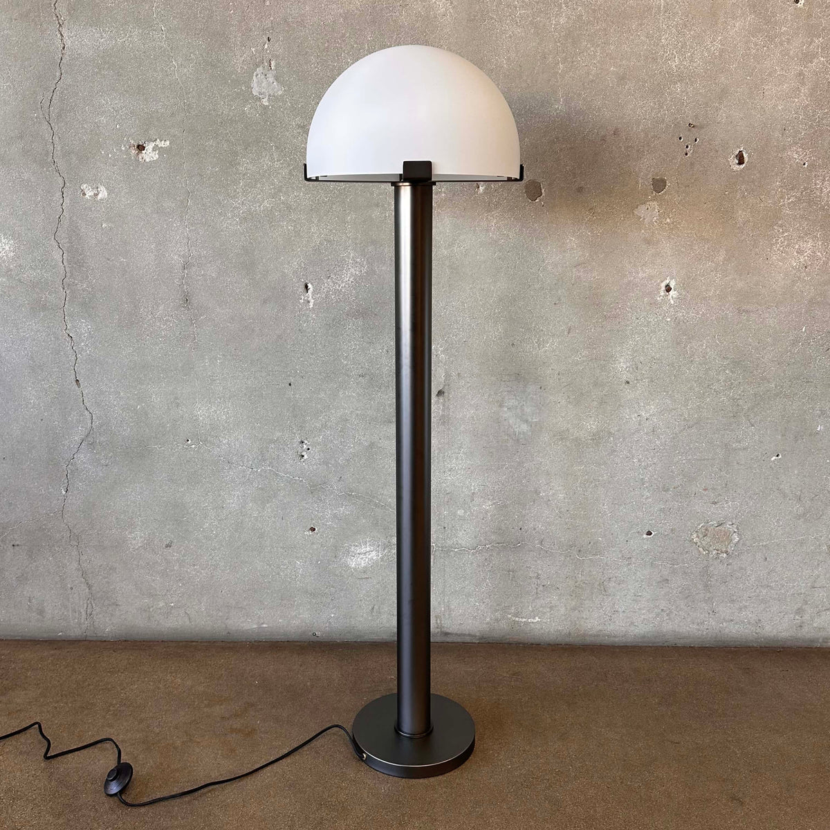 Scandinavian Mushroom Brushed Steel Gun Metal Grey Floor Lamp
