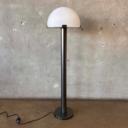Scandinavian Mushroom Brushed Steel Gun Metal Grey Floor Lamp