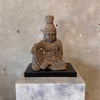 Carved Buddha on Black Pedestal