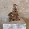 Carved Buddha on Black Pedestal