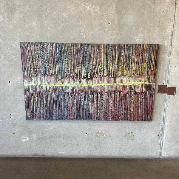 Contemporary Art Painting Of Linear Graphic Art Design On Canvas