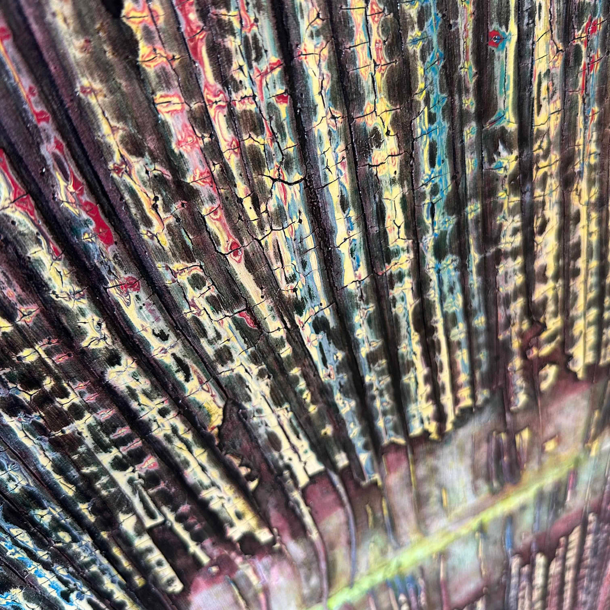 Contemporary Art Painting Of Linear Graphic Art Design On Canvas