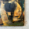 Modernist Cubist Brutal Painting in Earthtones On Board