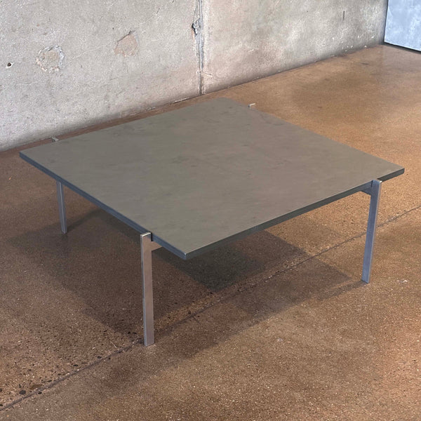 Vintage PK61 Poul Kjaerholm For E. KChristensen Green Slate Coffee Table