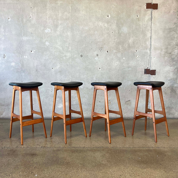 Set of Four Teak Barstools Designed by Johannes Andersen C. 1960s
