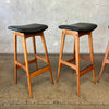 Set of Four Teak Barstools Designed by Johannes Andersen C. 1960s