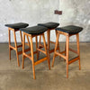 Set of Four Teak Barstools Designed by Johannes Andersen C. 1960s