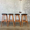 Set of Four Teak Barstools Designed by Johannes Andersen C. 1960s