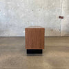 Record Storage Walnut Credenza - Blue & White Dividers
