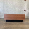 Record Storage Walnut Credenza - Blue & White Dividers