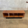 Record Storage Walnut Credenza - Black & White Dividers