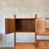 Mid Century Modern Walnut Wall Unit With Desk With Key - Yugoslavia 1960s