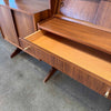 Mid Century Modern Walnut Wall Unit With Desk With Key - Yugoslavia 1960s