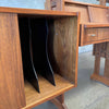 Mid Century Modern Walnut Wall Unit With Desk With Key - Yugoslavia 1960s