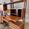 Mid Century Modern Walnut Wall Unit With Desk With Key - Yugoslavia 1960s