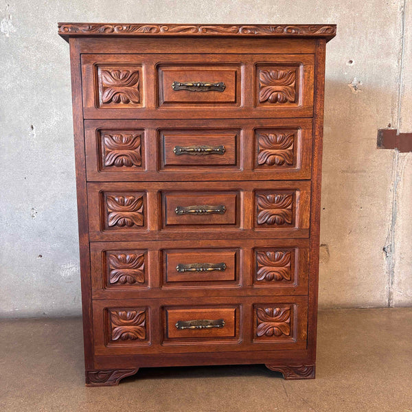 1960s Hand Carved Mexican High Boy