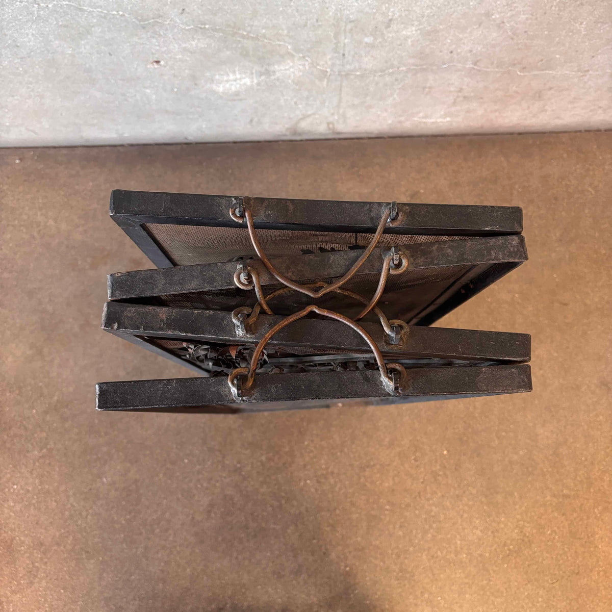 Mid Century Modern Fire Screen with 3D Sculpture