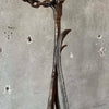 Mid Century Brutalist Forged Steel Swag Lamp #1