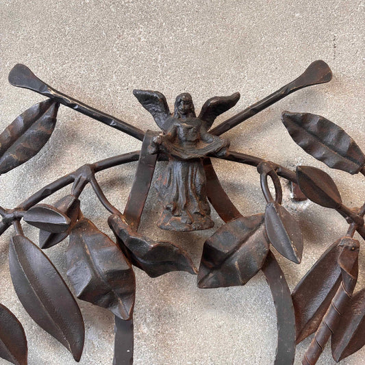 Jan Barboglio Signed Wrought Iron Wreath
