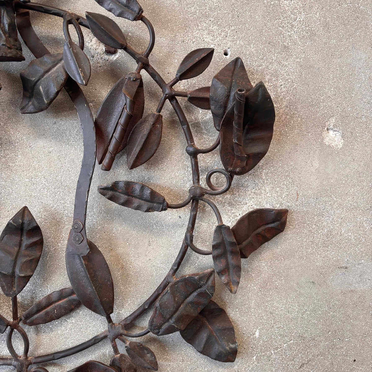 Jan Barboglio Signed Wrought Iron Wreath
