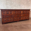 1960's Hand Carved Mexican Stone/ Agate Nine Drawer Credenza