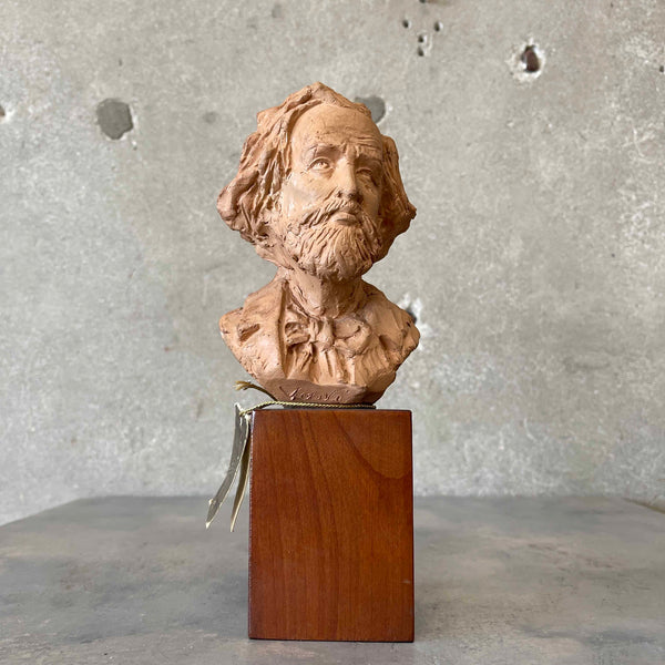 Vintage Clay Sculpture of Italian Opera Composer Giuseppe Verdi