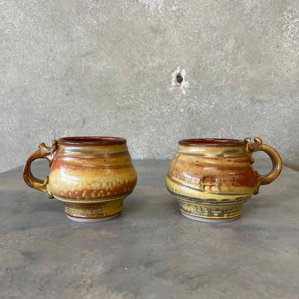 Pair of Studio Pottery Coffee Mugs
