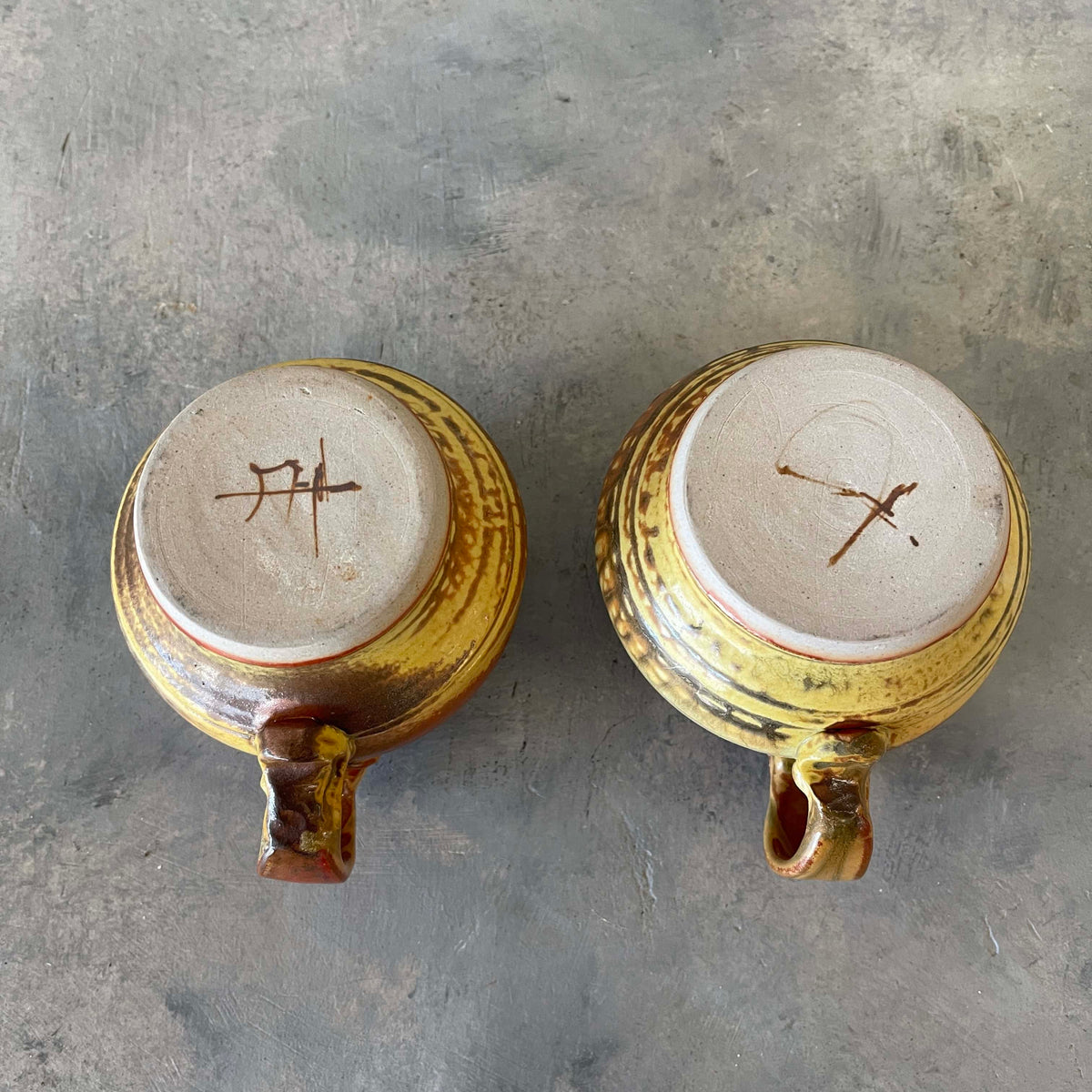 Pair of Studio Pottery Coffee Mugs