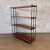 Vintage Mid Century Modern Iron & Wood Shelf
