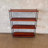Vintage Mid Century Modern Iron & Wood Shelf