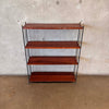 Vintage Mid Century Modern Iron & Wood Shelf