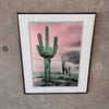 Vintage Postmodern Cactus Print - Signed