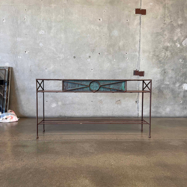 Iron And Copper Planter Console