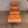 Vintage Mid Century Modern Plycraft Chair & Ottoman In Leather