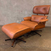 Vintage Mid Century Modern Plycraft Chair & Ottoman In Leather