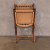 Mid Century Modern 1970s Walnut Folding Chair With Woven Paper Cord