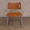 Vintage Chrome & Woven Leather Chair By Chromecraft