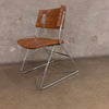 Vintage Chrome & Woven Leather Chair By Chromecraft