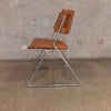 Vintage Chrome & Woven Leather Chair By Chromecraft