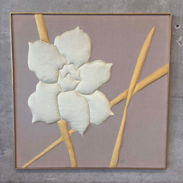 Ron Fritts Trapunto Wall Art Flower 1980's