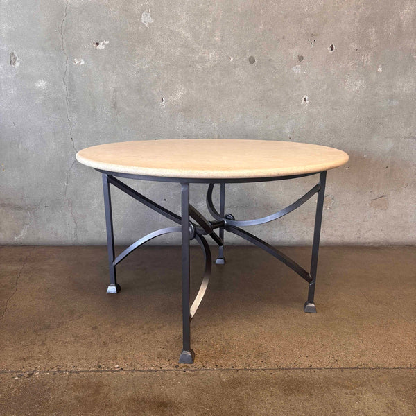 Mykonos Outdoor/ Indoor Travertine Round Dining Table