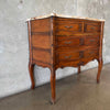 19th Century French Antique Louis XV Bombay Chest of Drawers w/ Marble Top
